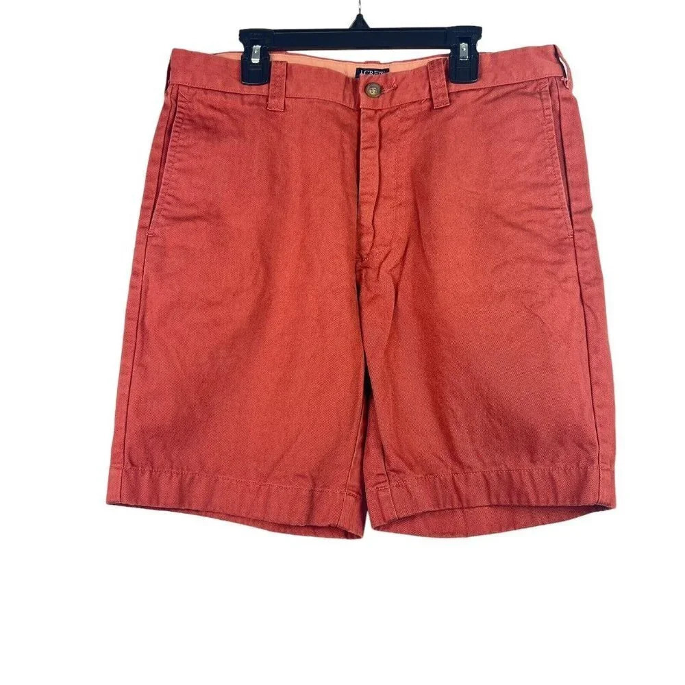 J.Crew Gramercy Red Chino Denim Shorts Cotton Mens 31 Golf